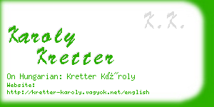 karoly kretter business card
